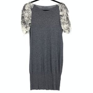Alexander McQueen Women's Apx Sz M Knit Sweater Dress Semi Sheer Sleeves.